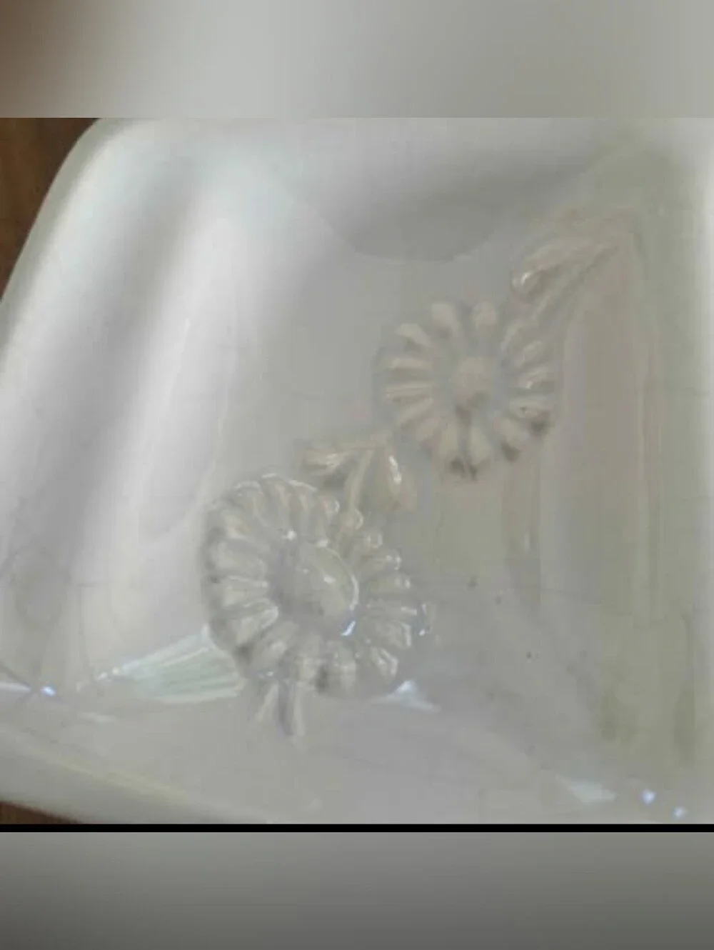 Vintage 1950s Cottagecore Daisy Ceramic Serving Tray w/ Teak Stand | Whittier